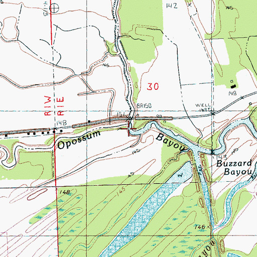 Topographic Map of Muddy Bayou, MS