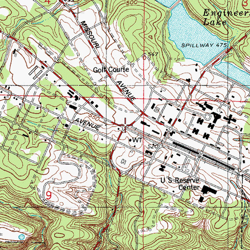 Topographic Map of Camp Pike (historical), AR