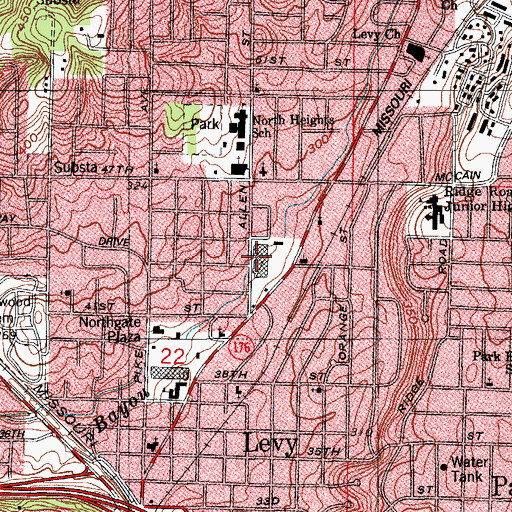 Topographic Map of Camp Robinson Shopping Center, AR