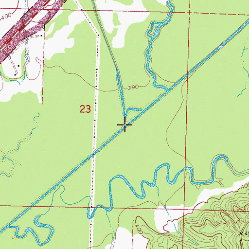 Topographic Map of Munson Creek, MS
