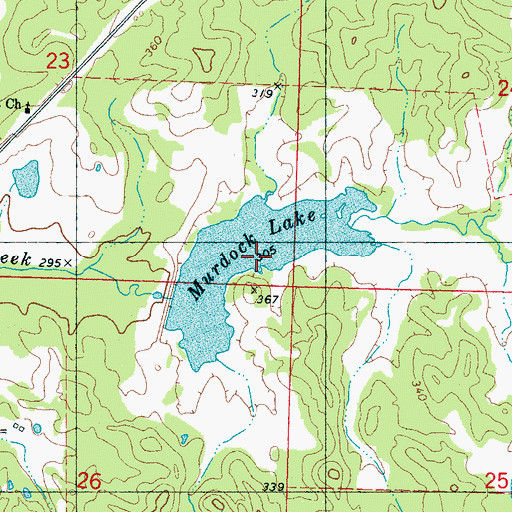 Topographic Map of Murdock Lake, MS