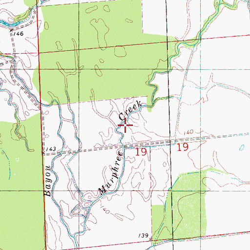 Topographic Map of Murphree Creek, MS