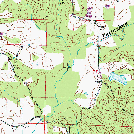 Topographic Map of Murphy Branch, MS