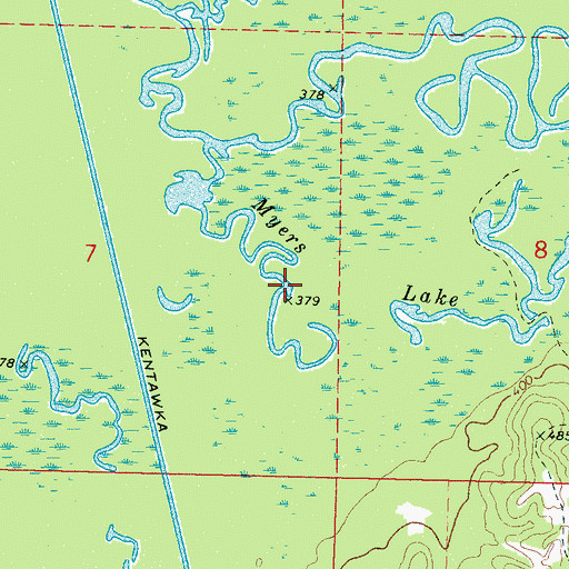 Topographic Map of Myers Lake, MS