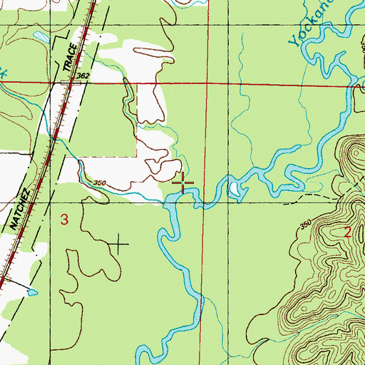 Topographic Map of Myric Creek, MS