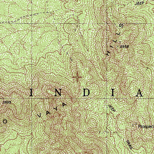 Topographic Map of Ko Vaya Hills, AZ