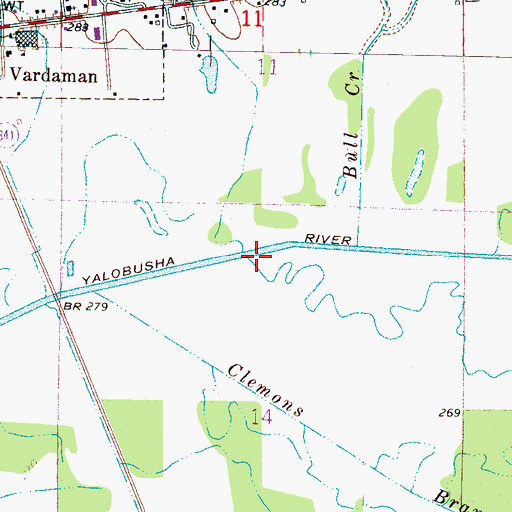 Topographic Map of Naron Creek, MS