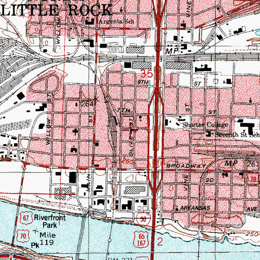 Topographic Map of Calvary Assembly of God Church, AR