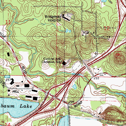 Topographic Map of Central Arkansas Christian School, AR