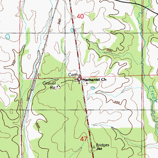 Topographic Map of Nathaniel Church, MS