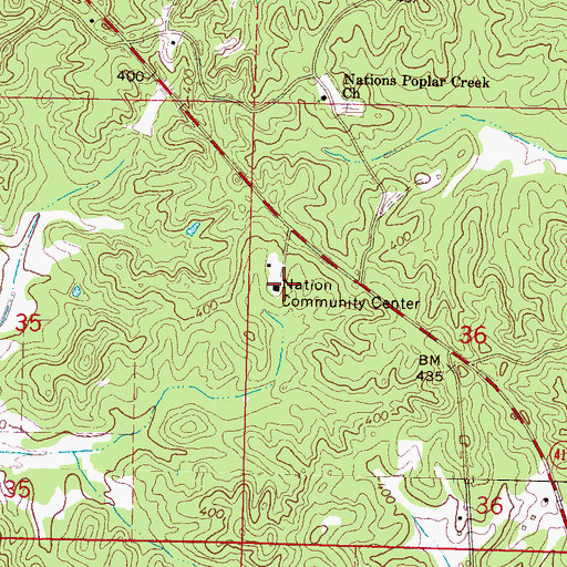 Topographic Map of Nation Community Center, MS