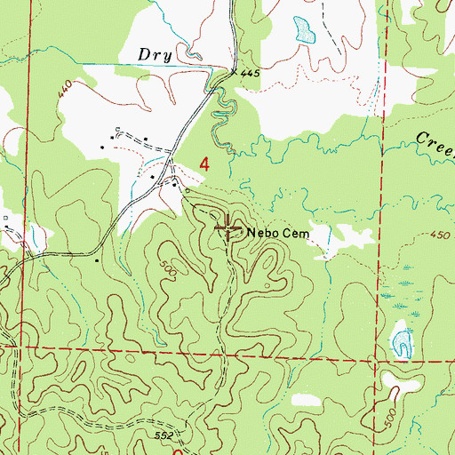 Topographic Map of Nebo Cemetery, MS