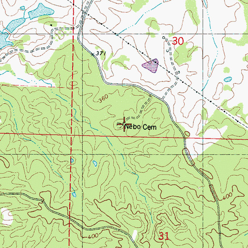 Topographic Map of Nebo Cemetery, MS
