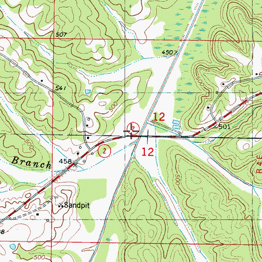 Topographic Map of Neely Branch, MS
