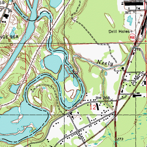 Topographic Map of Neely Creek, MS