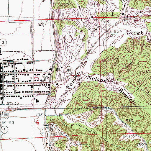 Topographic Map of Nelson Branch, MS