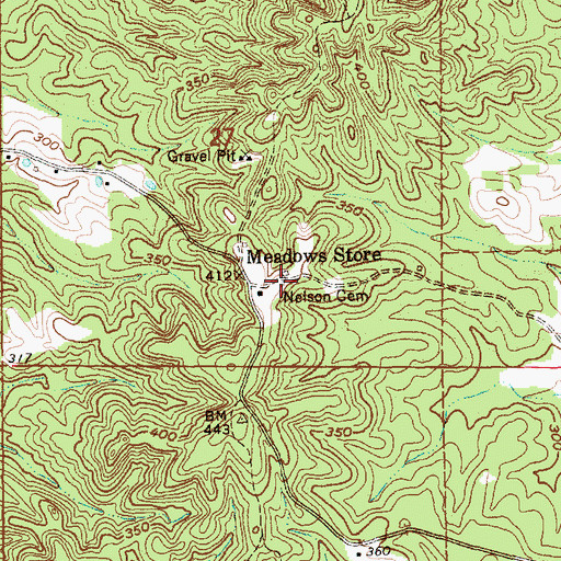 Topographic Map of Nelson Cemetery, MS