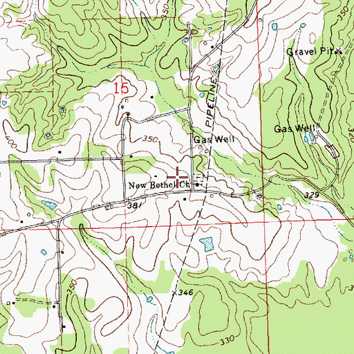Topographic Map of New Bethel Church, MS
