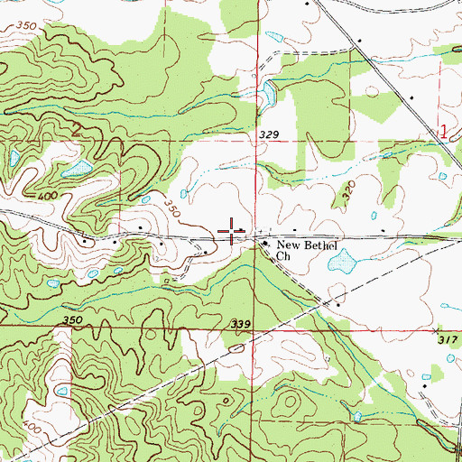 Topographic Map of New Bethel Church, MS