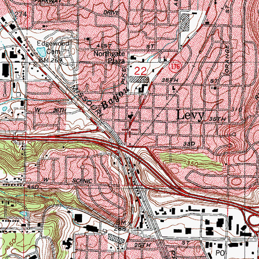 Topographic Map of Church of Christ, AR