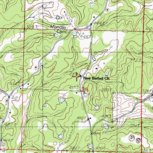 Topographic Map of New Bethel Church, MS