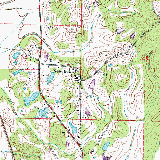 Topographic Map of New Bethel Church, MS