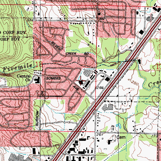 Topographic Map of Church of Christ, AR