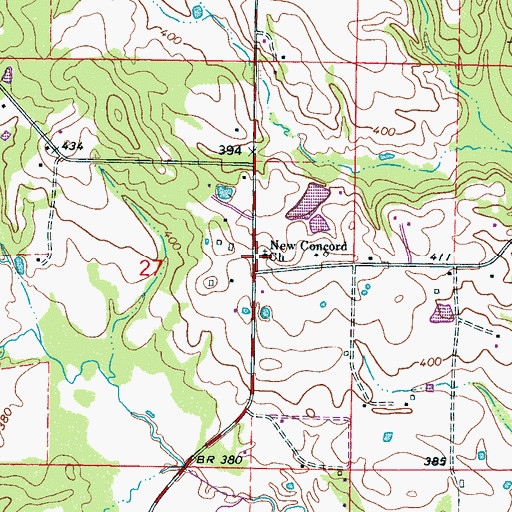 Topographic Map of New Concord Missionary Baptist Church, MS
