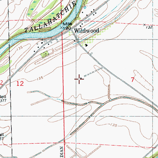 Topographic Map of New Einnard Church, MS