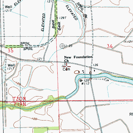 Topographic Map of New Foundation Church, MS