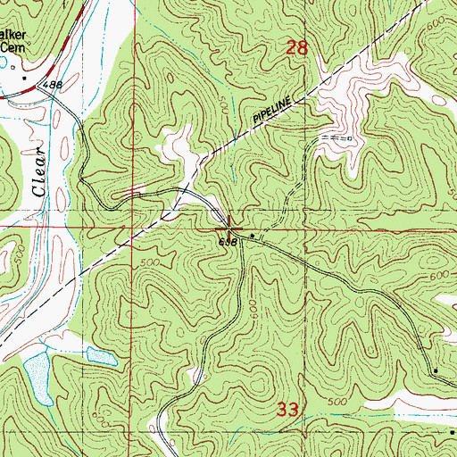 Topographic Map of New Harmony Church, MS