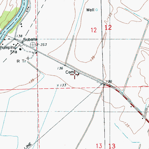 Topographic Map of New Hope Chapel, MS