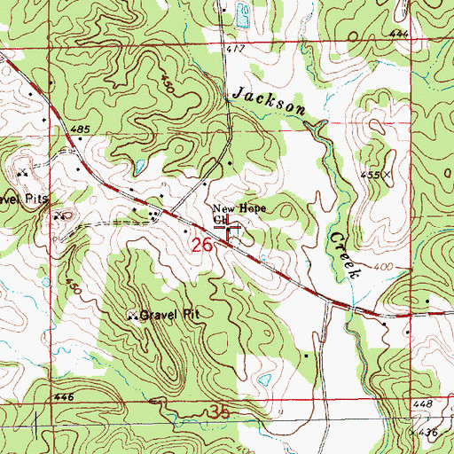 Topographic Map of New Hope Church, MS