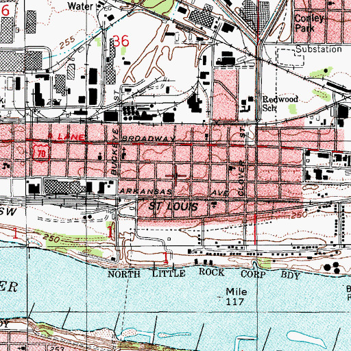 Topographic Map of Damascus Spiritual Church, AR