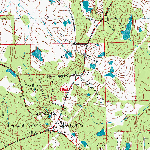 Topographic Map of New Hope Church, MS