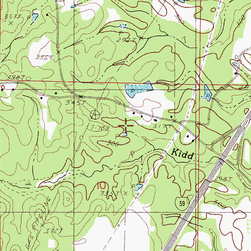 Topographic Map of New Hope Church, MS