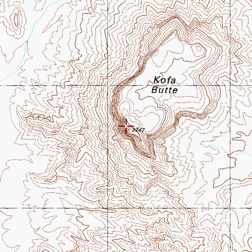 Topographic Map of Kofa Butte, AZ