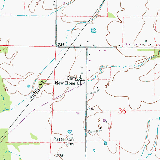 Topographic Map of New Hope Church, MS