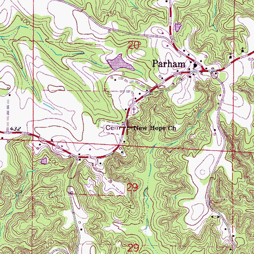 Topographic Map of New Hope Church of Christ, MS