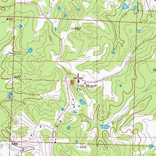 Topographic Map of New Hope Missionary Baptist Church, MS