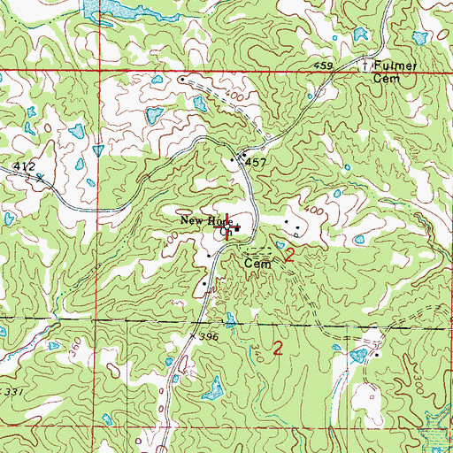 Topographic Map of New Hope Baptist Church, MS