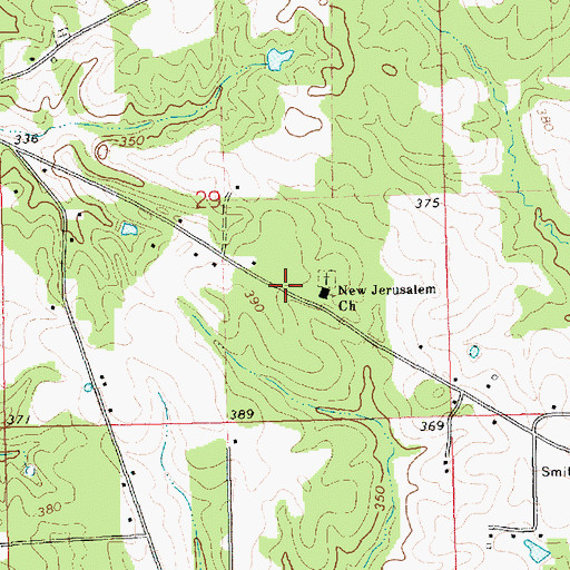 Topographic Map of New Jerusalem Church, MS