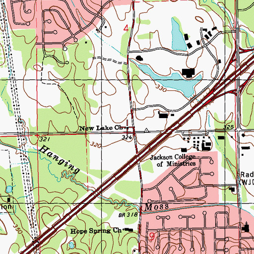 Topographic Map of New Lake Church, MS