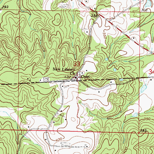 Topographic Map of New Liberty Church, MS