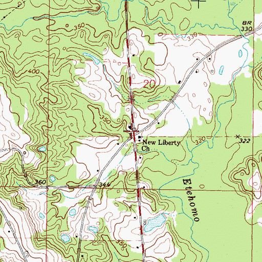Topographic Map of New Liberty Church, MS