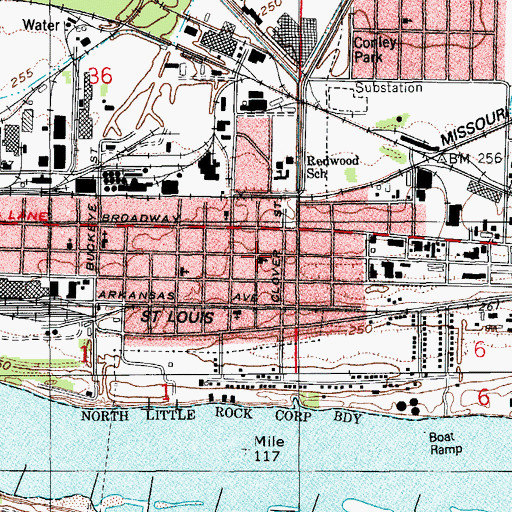 Topographic Map of Eastern Star Baptist Church, AR