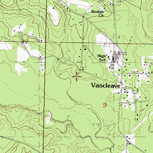 Topographic Map of New Light Church, MS