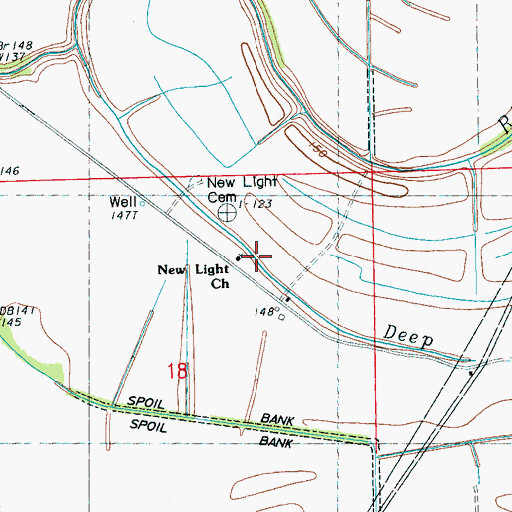 Topographic Map of New Light Church, MS