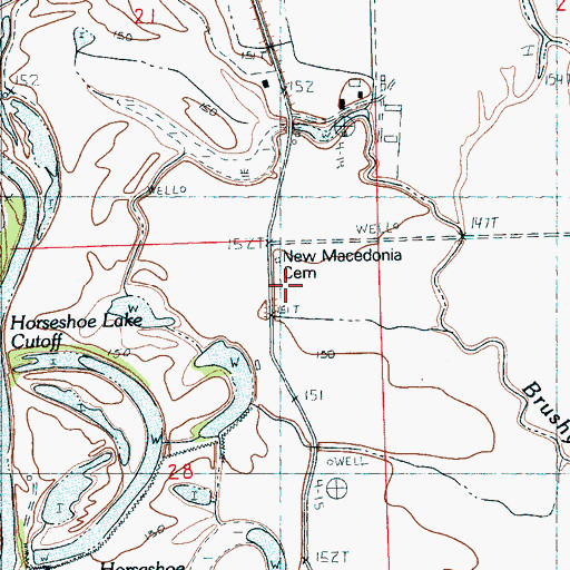 Topographic Map of New Macedonia Church, MS
