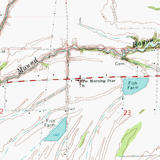 Topographic Map of New Morning Star Church, MS